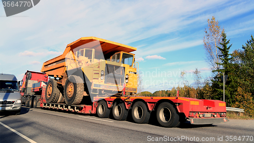 Image of Volvo BM 540 Rigid Dump Truck on Truck Trailer as Wide Load