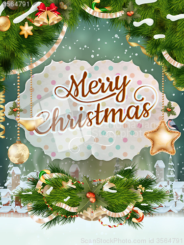 Image of Christmas greeting card. EPS 10
