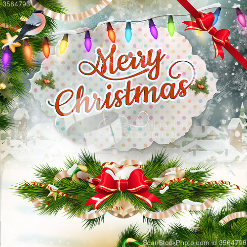 Image of Christmas greeting card. EPS 10
