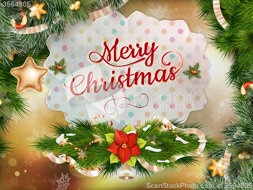 Image of Christmas greeting card. EPS 10
