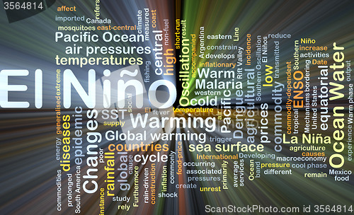 Image of El Niño background concept glowing