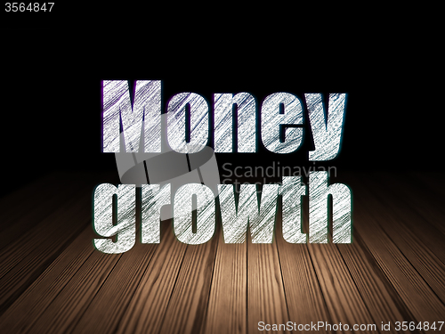 Image of Banking concept: Money Growth in grunge dark room