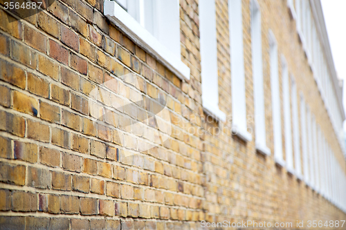 Image of old window in europe london  red brick        historical 