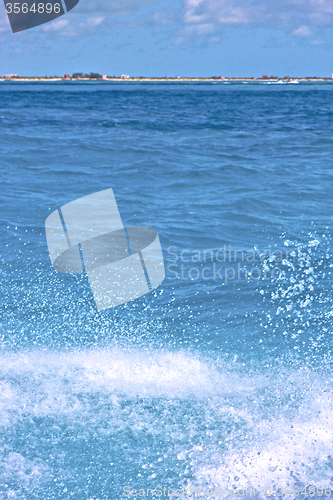 Image of ground wave  in mexico froath and blue    sea drop sunny  