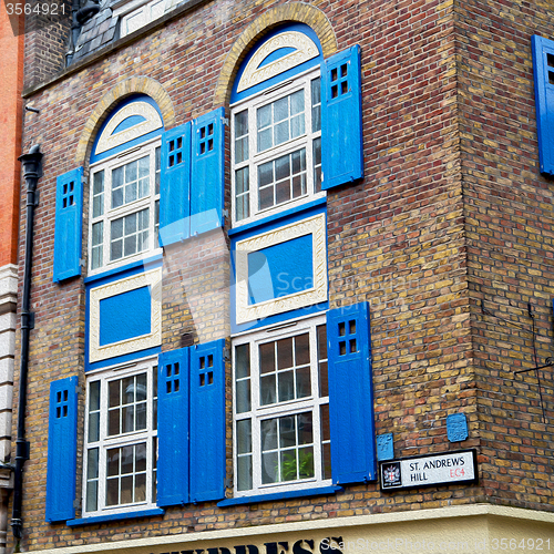 Image of old window in europe london  red brick wall     and      histori