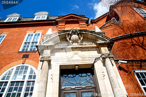 Image of window in   london old red brick wall      historical 