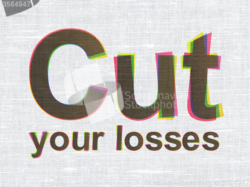Image of Finance concept: Cut Your losses on fabric texture background