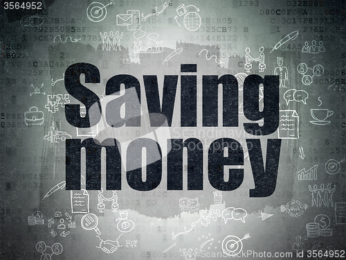 Image of Business concept: Saving Money on Digital Paper background