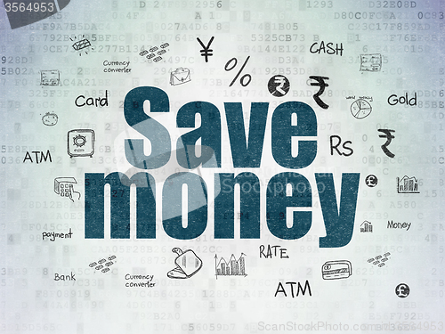Image of Money concept: Save Money on Digital Paper background