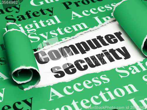 Image of Privacy concept: black text Computer Security under the piece of  torn paper