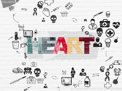 Image of Healthcare concept: Heart on wall background