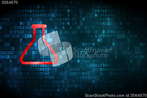 Image of Science concept: Flask on digital background