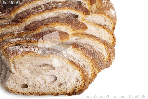 Image of tasty fresh baked bread bun baguette natural food