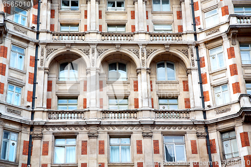 Image of window in  london old d brick wall and      historical 