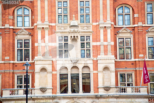 Image of window in europe london red brick wall     historical 