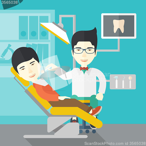 Image of Patient and dentist.