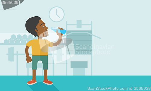 Image of Man drinking water.