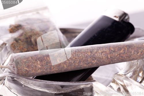 Image of Close up of marijuana and smoking paraphernalia