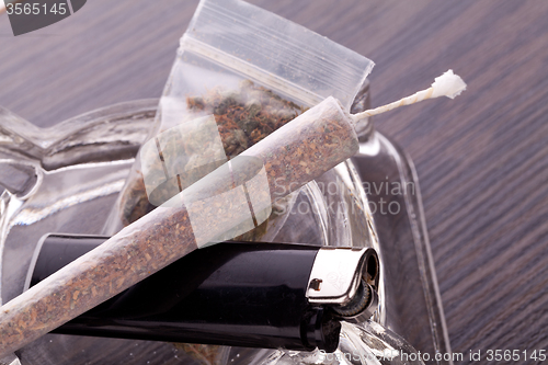 Image of Close up of marijuana and smoking paraphernalia