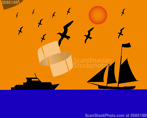Image of sailing boat albatrosses