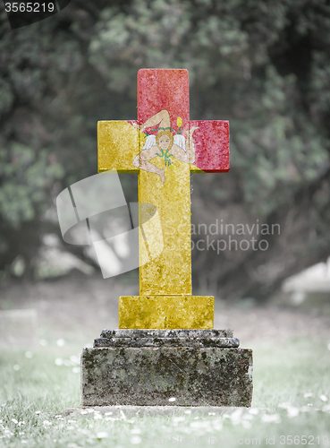 Image of Very old gravestone in the cemetery