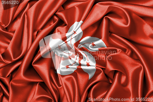 Image of Satin flag - flag of Hong Kong