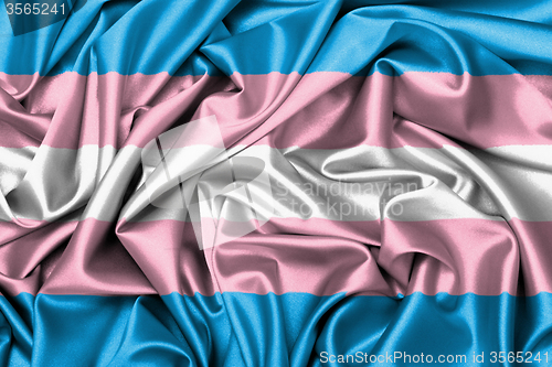 Image of Satin flag - flag of the Trans Pride