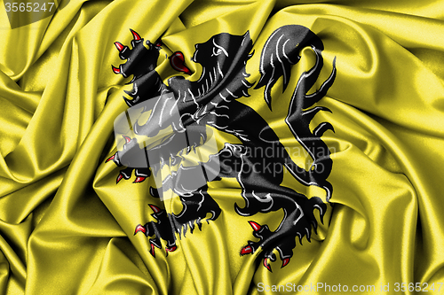 Image of Satin flag - flag of Flanders