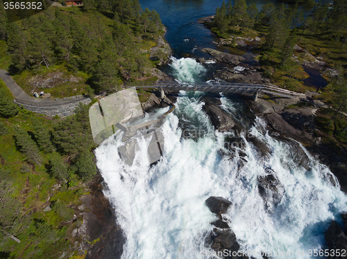 Image of Likholefossen waterfall from air