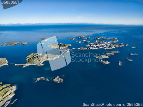 Image of Henningsvaer from air