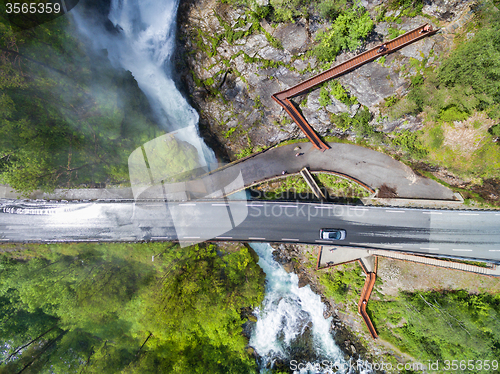 Image of Bridge over waterfall