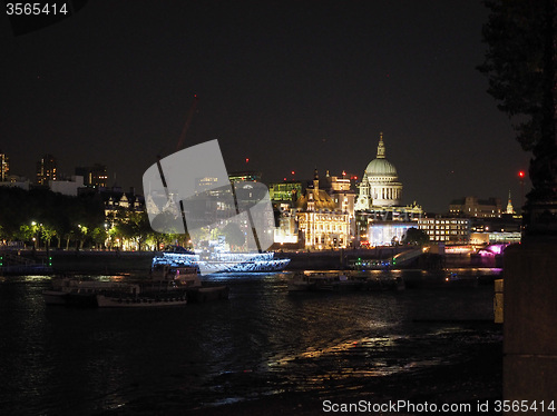 Image of River Thames in London at night