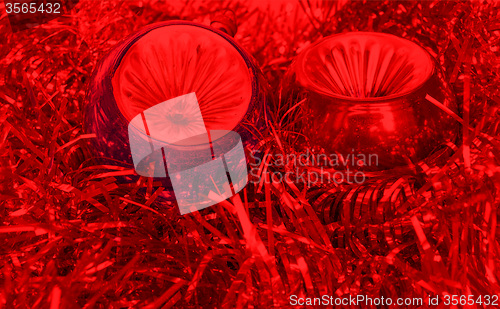 Image of Christmas bauble and tinsel