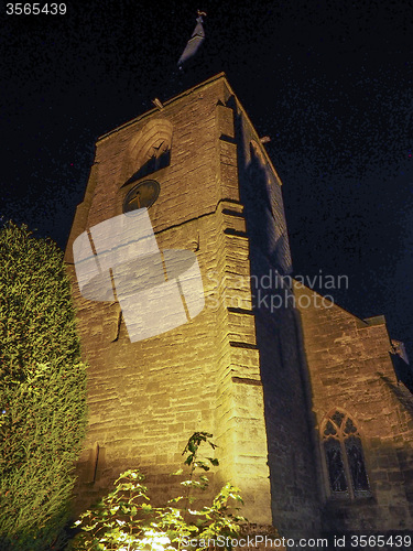 Image of St Mary Magdalene church in Tanworth in Arden at night