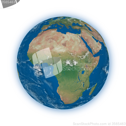 Image of Africa on planet Earth