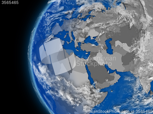 Image of EMEA region on political globe