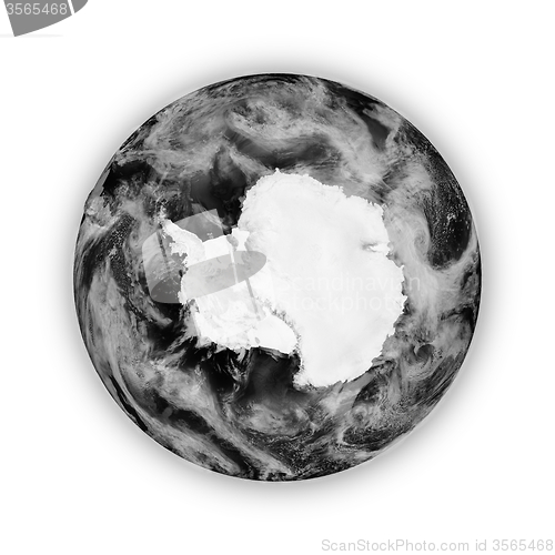 Image of Antarctica on dark planet Earth