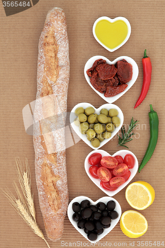 Image of French Baguette with Antipasti