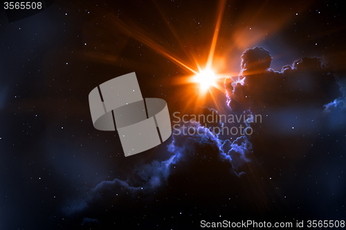 Image of nebula with sun