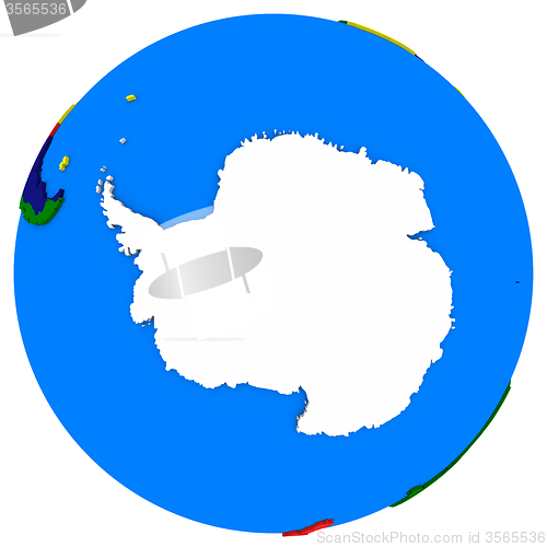 Image of Antarctica on Earth political map