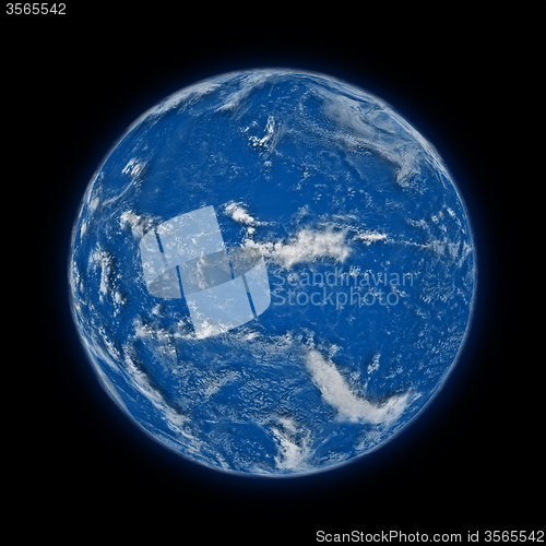 Image of Pacific Ocean on planet Earth