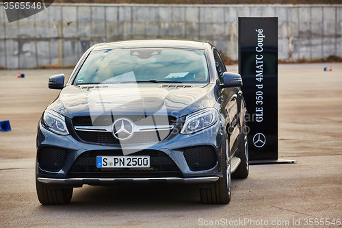 Image of Kiev, Ukraine - OCTOBER 10, 2015: Mercedes Benz star experience. The series of test drives