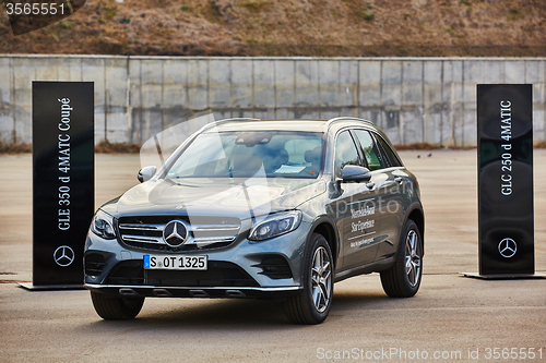 Image of Kiev, Ukraine - OCTOBER 10, 2015: Mercedes Benz star experience. The series of test drives