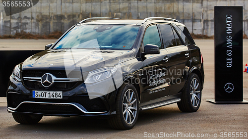 Image of Kiev, Ukraine - OCTOBER 10, 2015: Mercedes Benz star experience. The series of test drives