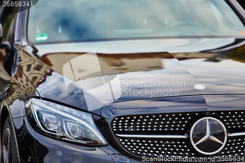 Image of Kiev, Ukraine - OCTOBER 10, 2015: Mercedes Benz star experience. The series of test drives. 