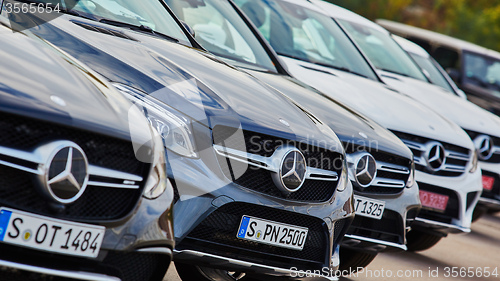 Image of Kiev, Ukraine - OCTOBER 10, 2015: Mercedes Benz star experience. The series of test drives