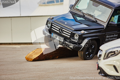 Image of Kiev, Ukraine - OCTOBER 10, 2015: Mercedes Benz star experience. The interesting series of test drives