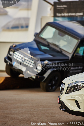 Image of Kiev, Ukraine - OCTOBER 10, 2015: Mercedes Benz star experience. The interesting series of test drives