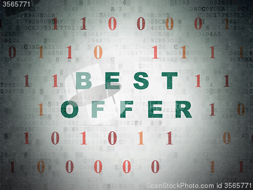 Image of Business concept: Best Offer on Digital Paper background