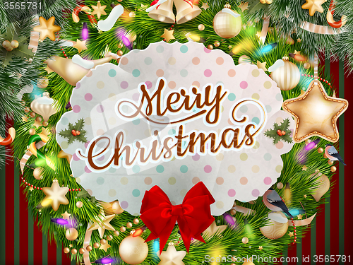 Image of Christmas greeting card. EPS 10